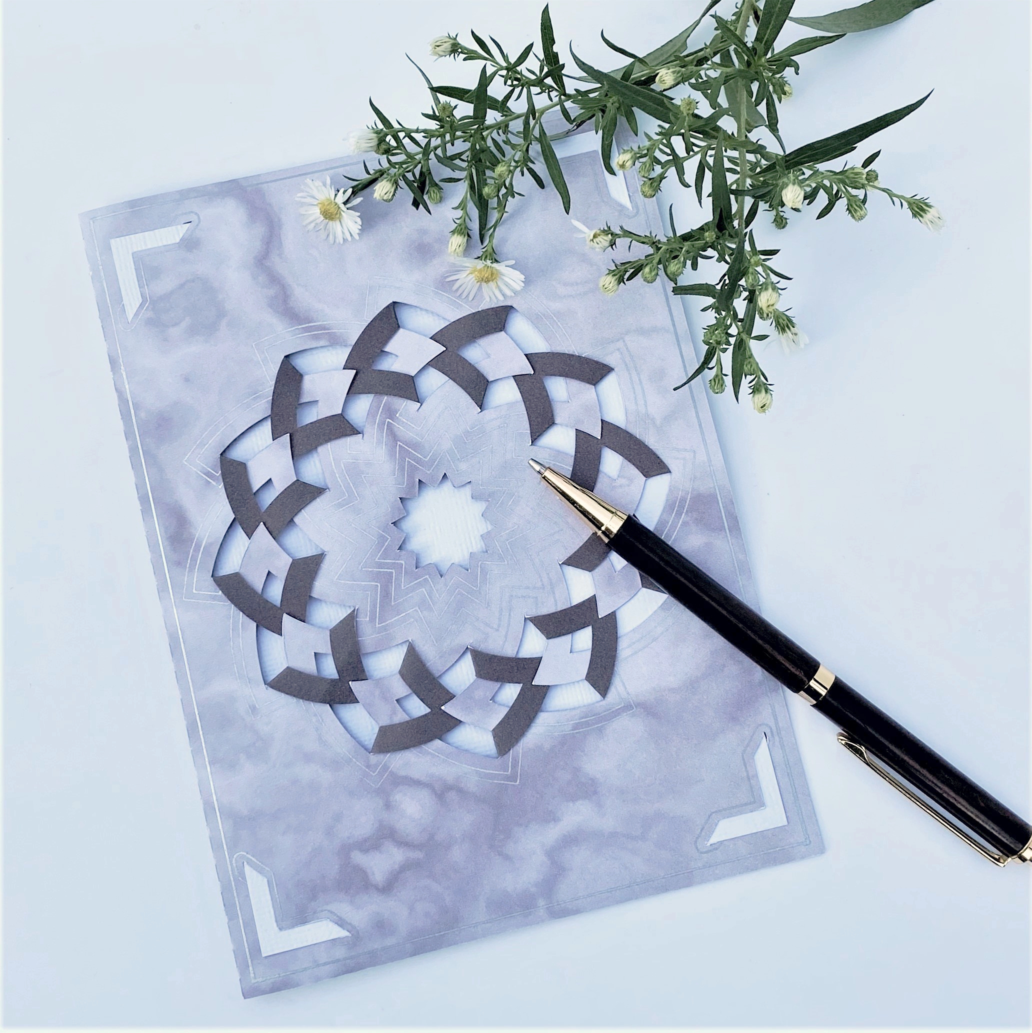 pinwheel card with pen